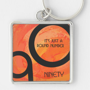 Orange Decade 90th Birthday Key Ring