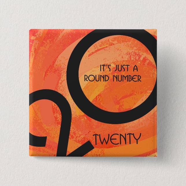 Orange Decade Birthdday 15 Cm Square Badge (Front)