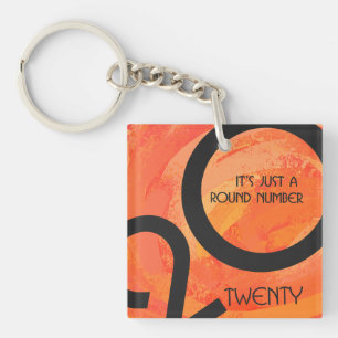 Orange Decade Birthdday Key Ring