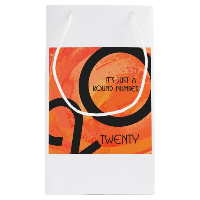 Orange Decade Birthdday Small Gift Bag (Back)