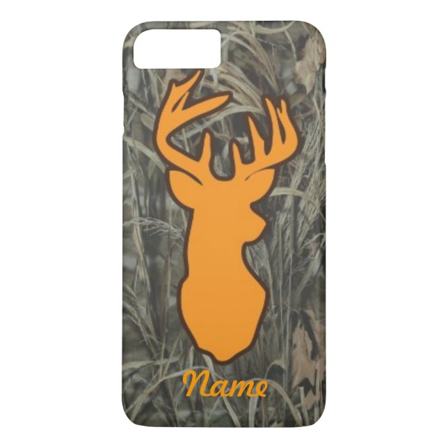 Orange Deer Head Camo iPhone 7 plus case (Back)