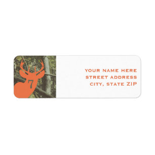 Orange Deer Hunting Birthday Party Address Labels
