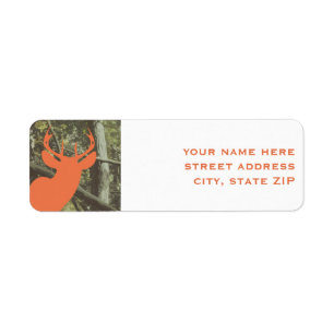 Orange Deer Hunting Camouflage Address Labels
