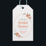 Orange Delicate Floral Bridal Shower Gift Tags<br><div class="desc">Adorn your favour gifts with a personal touch; this sweet bridal shower gift tag features delicate watercolor floral with an orange and white polka dot pattern back that's perfect for a spring summer bridal shower. Do take a look at the other Bridal Shower matching items including the floral bridal shower...</div>