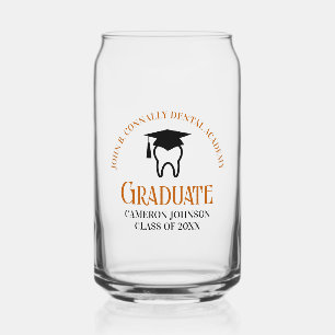 Orange Dental School Custom Dentist Graduation Can Glass