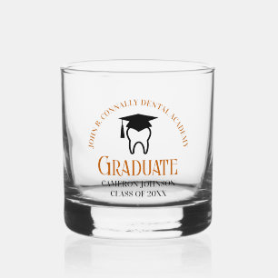 Orange Dental School Custom Dentist Graduation Whiskey Glass