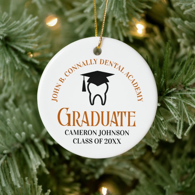 Orange Dental School Custom Graduation Christmas Ceramic Tree Decoration (Tree)