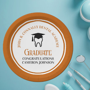 Orange Dental School Custom Graduation Party Paper Plate