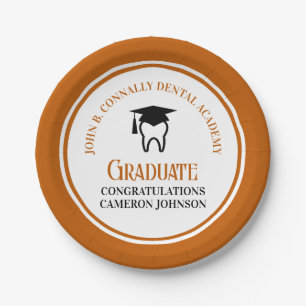 Orange Dental School Custom Graduation Party Paper Plate
