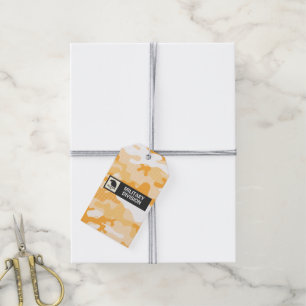 Orange Desert Camouflage Dots Pattern Gift Tags