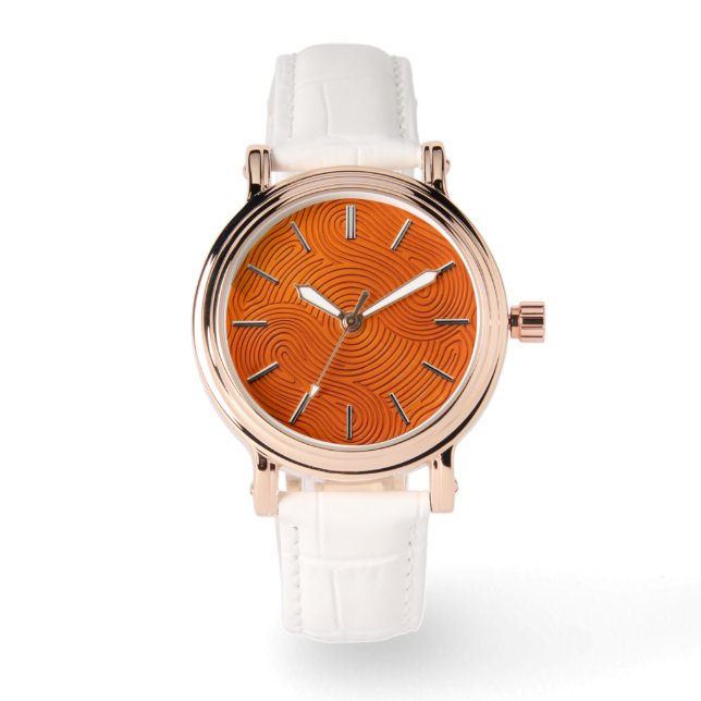 Orange Design Dial Watch (Front)