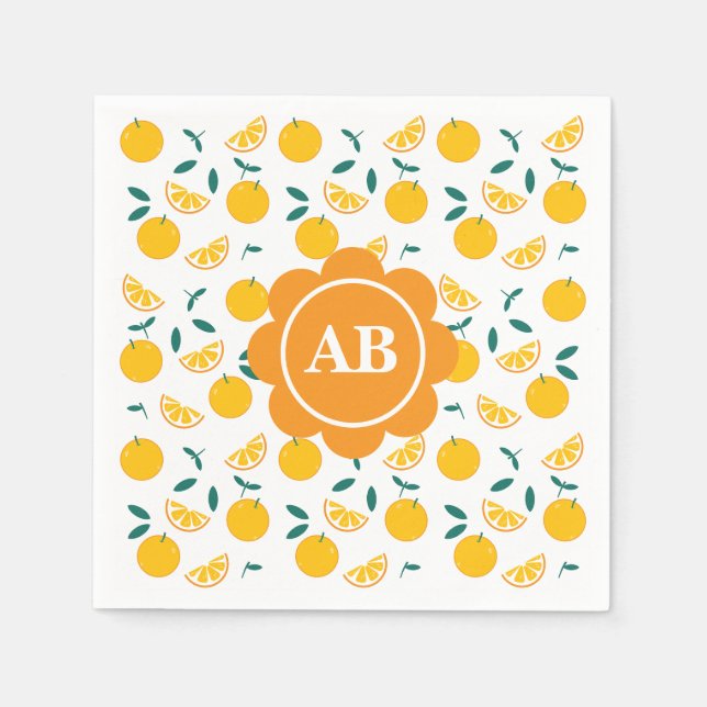 Orange design paper napkin (Front)