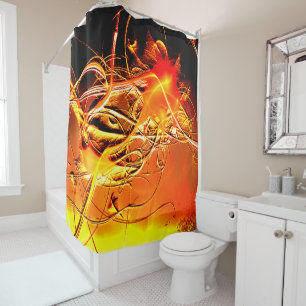 Orange Design Shower Curtain