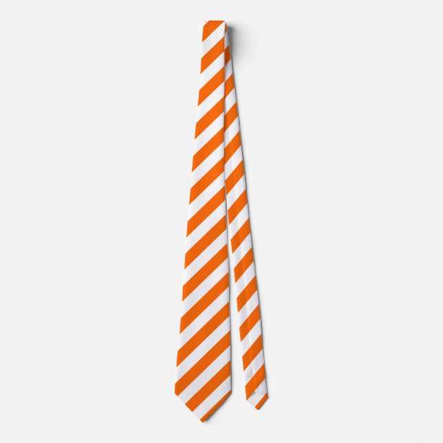 Orange Diagonal Stripes Tie (Front)