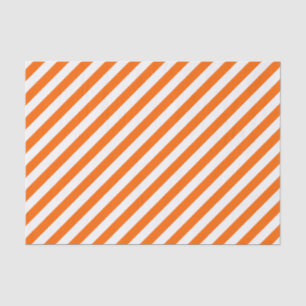 Orange Diagonal Stripes Tissue Paper