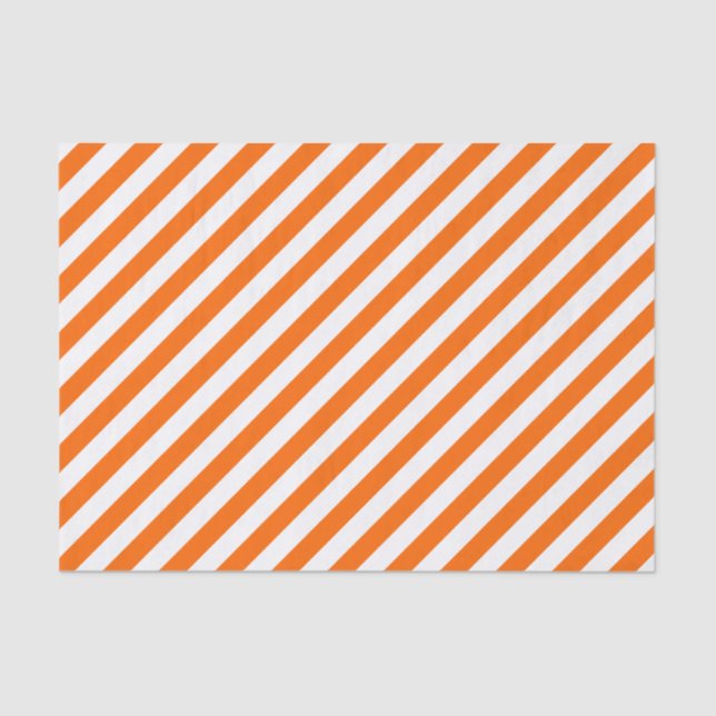 Orange Diagonal Stripes Tissue Paper (Front)