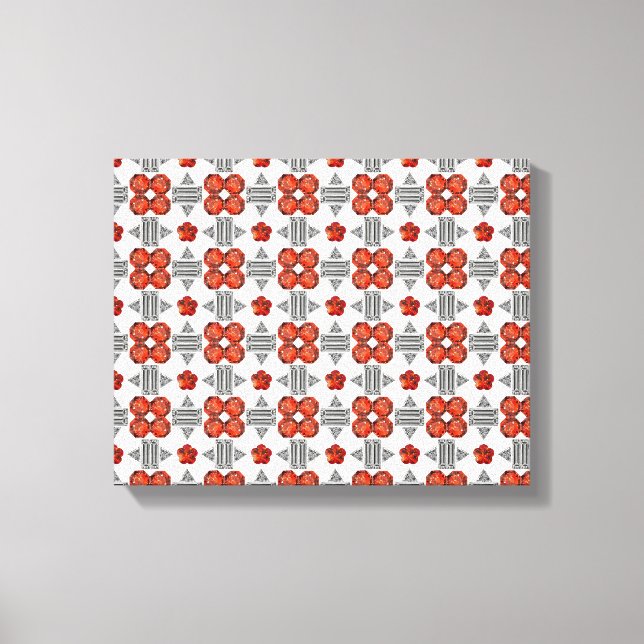 Orange Diamond Gemstone Art, Orange Canvas Print (Front)