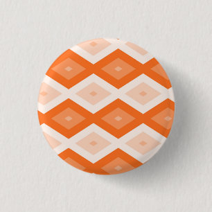 Orange diamond pattern 3 cm round badge