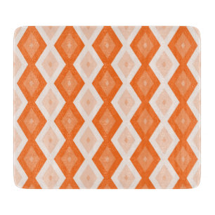Orange diamond pattern cutting board