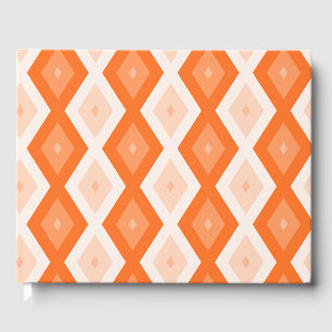 Orange diamond pattern guest book