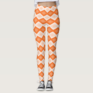 Orange diamond pattern leggings