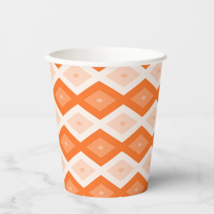 Orange diamond pattern paper cups