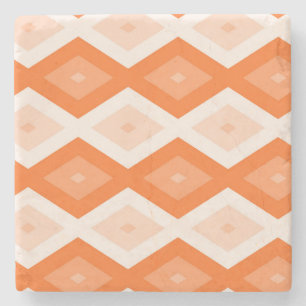 Orange diamond pattern stone coaster