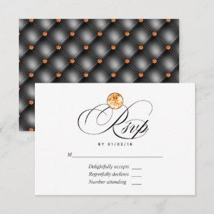 Orange Diamond Wedding RSVP Card