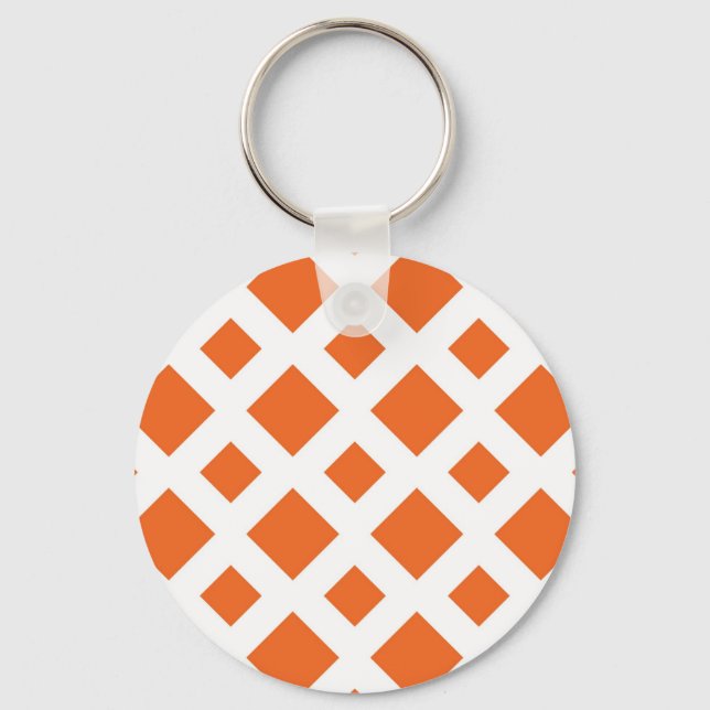 Orange Diamonds on White Key Ring (Front)