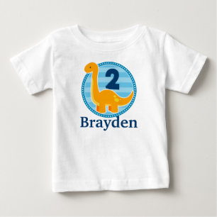 Orange Dinosaur Birthday Shirt for Kids