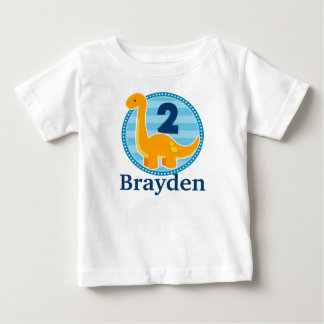 Orange Dinosaur Birthday Shirt for Kids