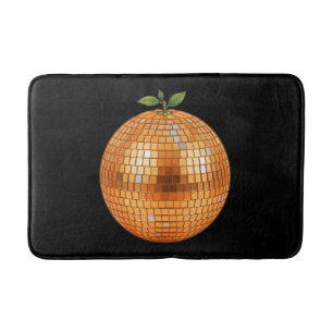 Orange Disco Ball Bath Mat