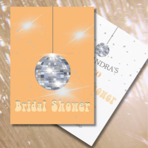 Orange Disco Ball Bridal Shower Invitation
