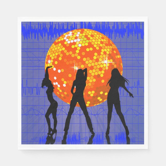 Orange Disco Ball Napkin (Front)