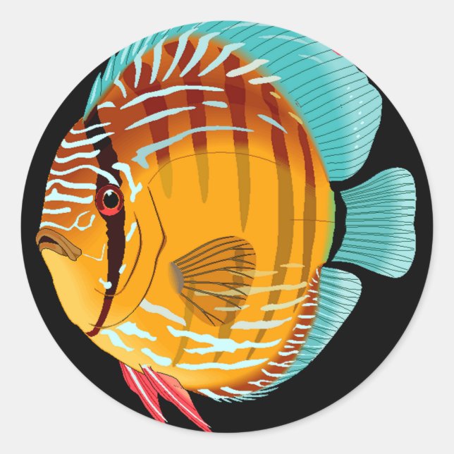 Orange Discus Classic Round Sticker (Front)
