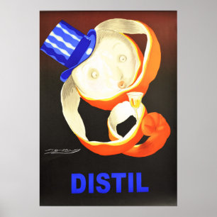 ORANGE DISTIL Liquor Advertisement Mauzan Art Deco Poster
