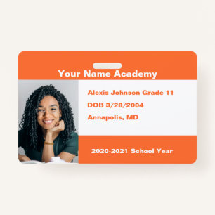 Orange Do It Yourself Custom Homeschool ID Badge