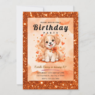 Orange Dog Birthday Party Invite