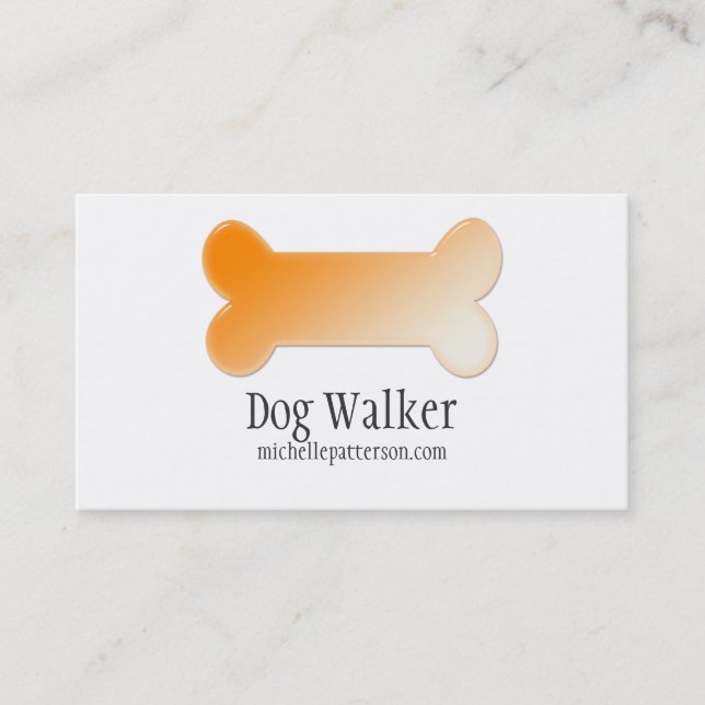 Orange Dog Bone Business Card Design 2 (Front)
