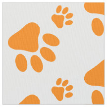 orange dog paw print pattern