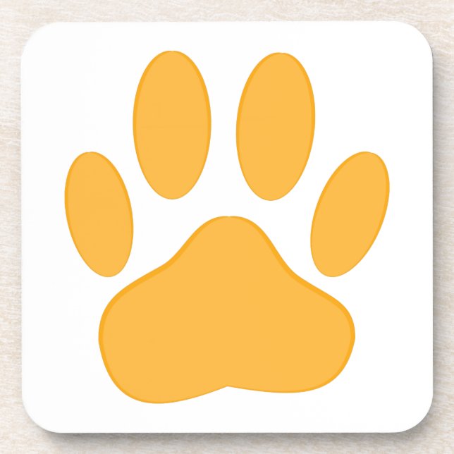 Orange Dog Pawprint Coaster (Front)