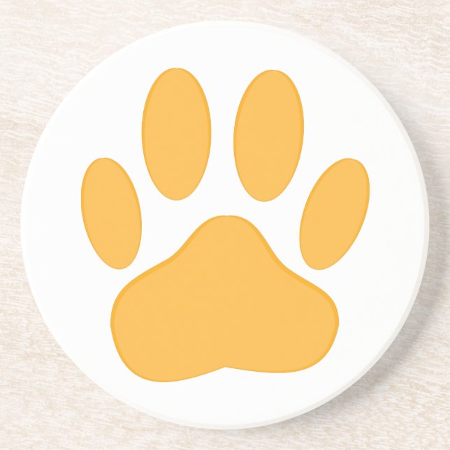 Orange Dog Pawprint Coaster (Front)