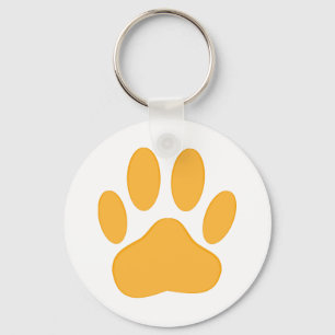 Orange Dog Pawprint Key Ring