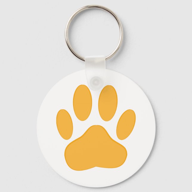 Orange Dog Pawprint Key Ring (Front)