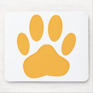 Orange Dog Pawprint Mouse Mat