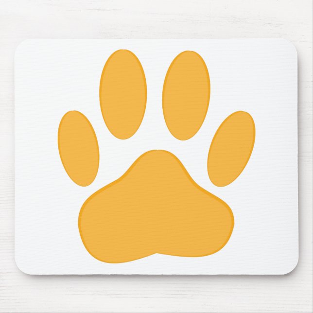 Orange Dog Pawprint Mouse Mat (Front)