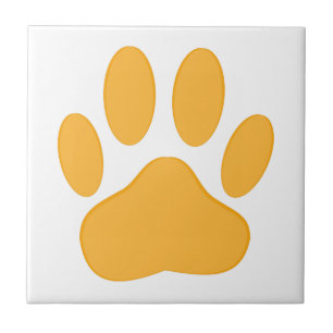 Orange Dog Pawprint Tile