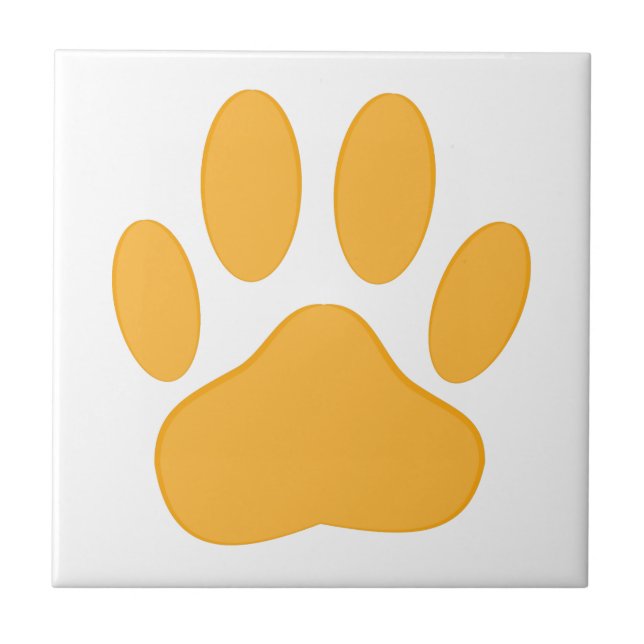 Orange Dog Pawprint Tile (Front)