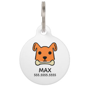 Orange Dog, Personalized Pet Details & QR Code Tag