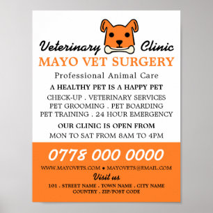 Orange Dog, Veterinarian, Veterinary Service Poster